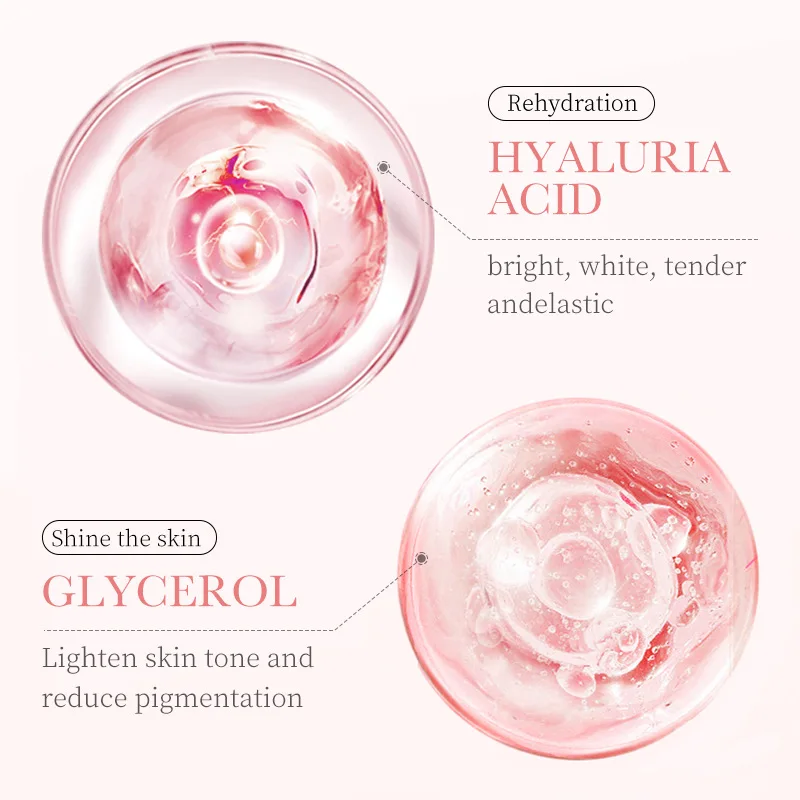 BIOAOUA Rose Hyaluronic Acid Moisturizing Hydrating Shrinking Pores Brightening Skin Tone Antioxidant 6pcs Skin Care Set