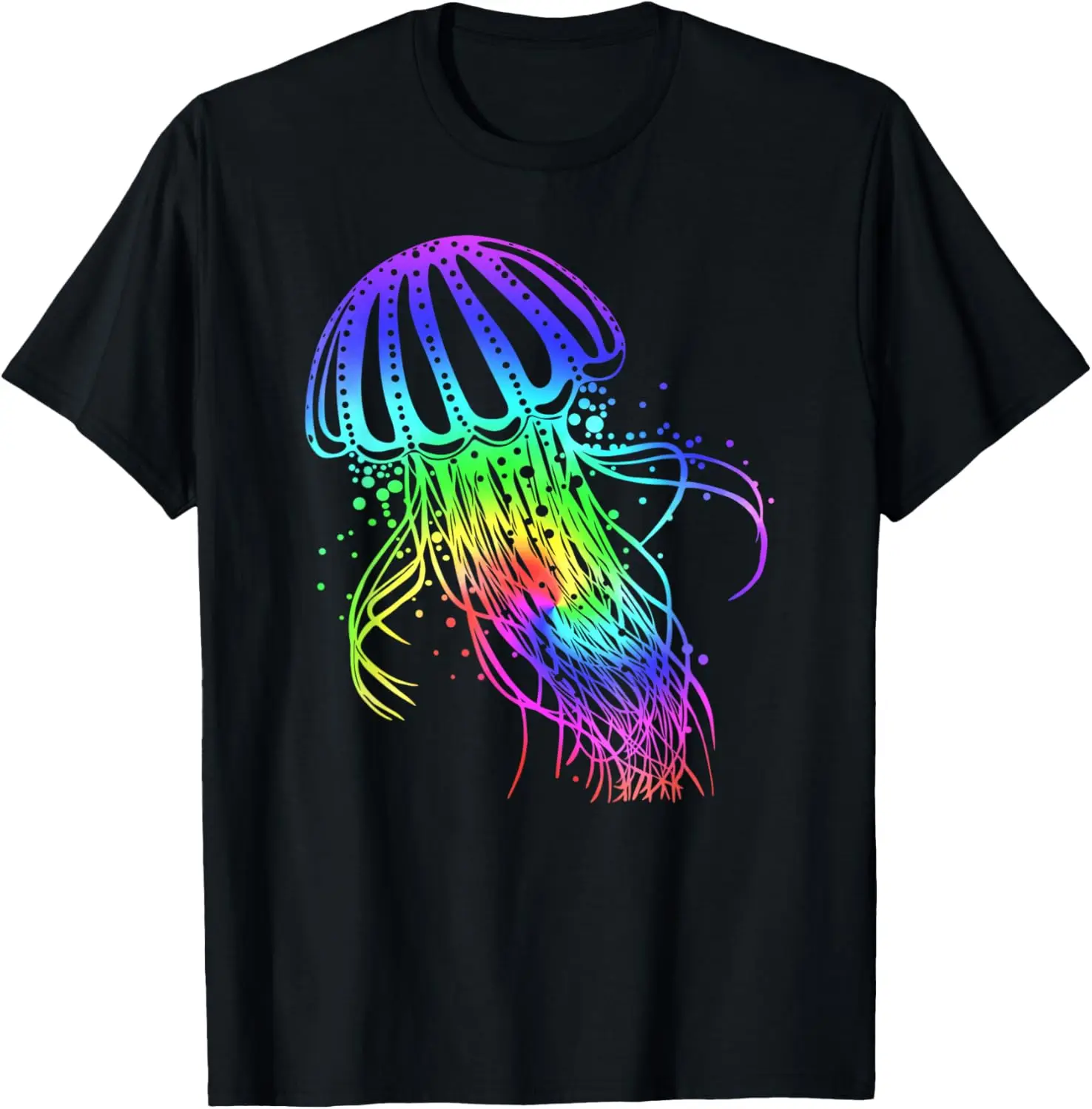 Colorful Tie Dye Jellyfish Rainbow Jelly Fish Art Graphic T-Shirt