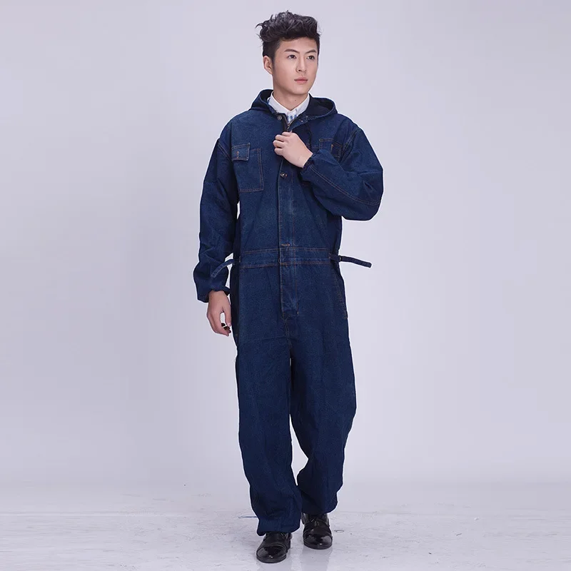 Denim Coverall Electric Welding Suit Labor Insurance Clothes Auto Repairman Workwear High Quality fit M-4XL