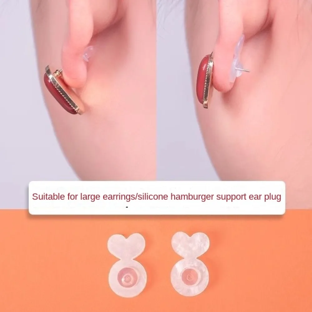 Rubber Earring Lifter Backs Acrylic White Earring Support Backings Transparent Ear Stabilizers For Studs