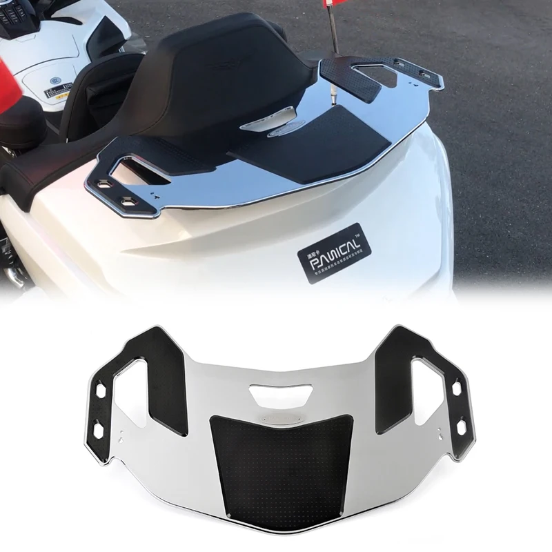 

Паническая задняя полка для багажника для Honda Gold Wing GL1800 Dct Tour Airbag 2021-2023, алюминиевый сплав, хромированный черный