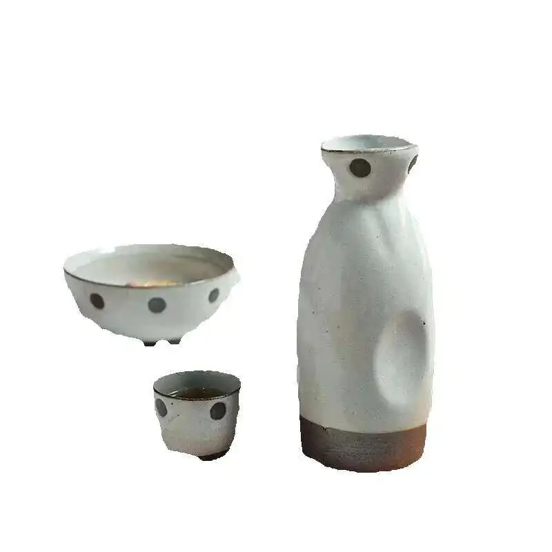 

San Fenshao Japanese And Korean Cuisine Ceramic Wine Set Sake Pot Bottle Small Cup Shaojiu Yellow Special Offer