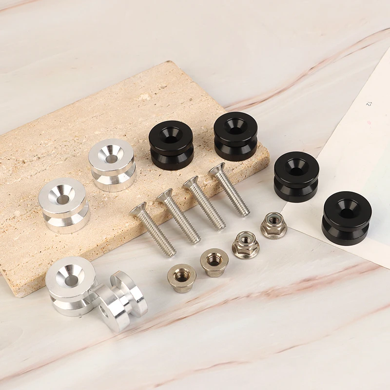 

4Pcs Universal Motorcycle Rear Luggage Case Helmet Trunk Suitcase Bracket Base Plate Bushing Pad Buckle Spacers Screws Nuts
