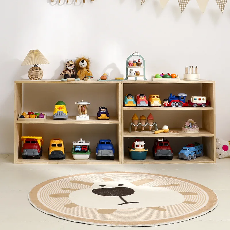 Solid wood teaching aid cabinet learning storage rack