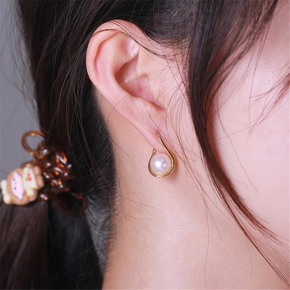S925 Sterling Silver Pearl Earring Settings DIY Jewelry Making Supplies Blank Earring Posts for Handcrafted Accessories No Pearl
