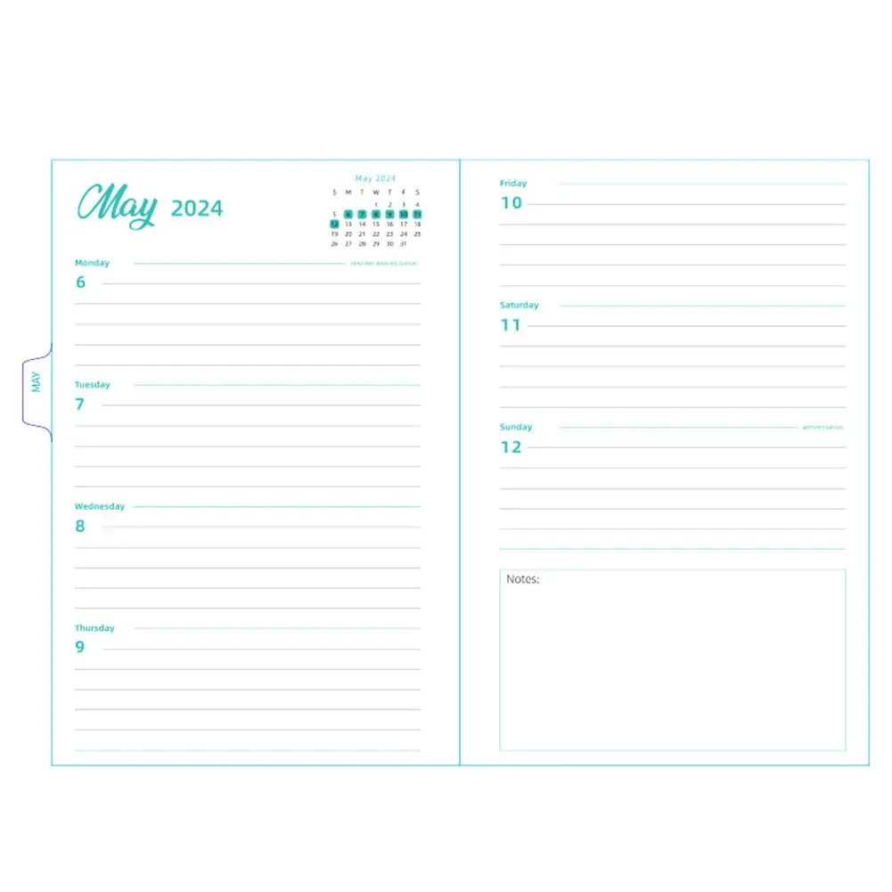 2025 A5 สมุดบันทึกรายสัปดาห์ Spiral Bound วางแผนรายเดือนปฏิทินวางแผนสําหรับสํานักงานโรงเรียน