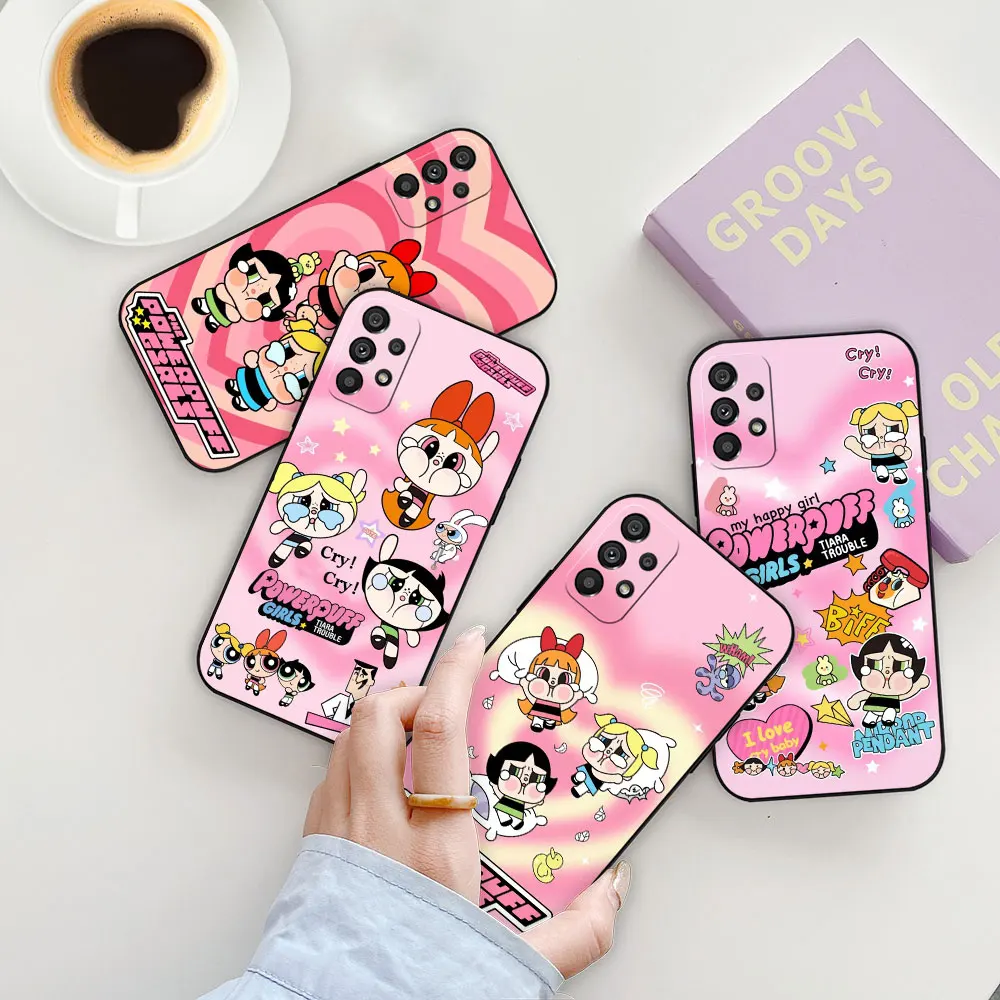 Cartoon The P-Powerpuff Girls Case For Samsung A90 A80 A73 A72 A71 A70 A60 A55 A54 A53 A52 S A51 A42 A35 A34 A33 A32 A31 Cover