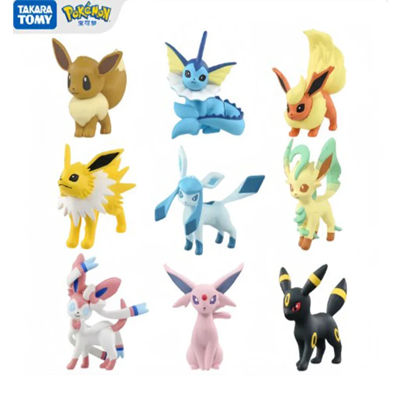 Pokemon Figures Espeon Vaporeon Anime Figure Toy Flareon Sylveon Action Model Doll Sylveon PVC Statue Collect Christmas Gift