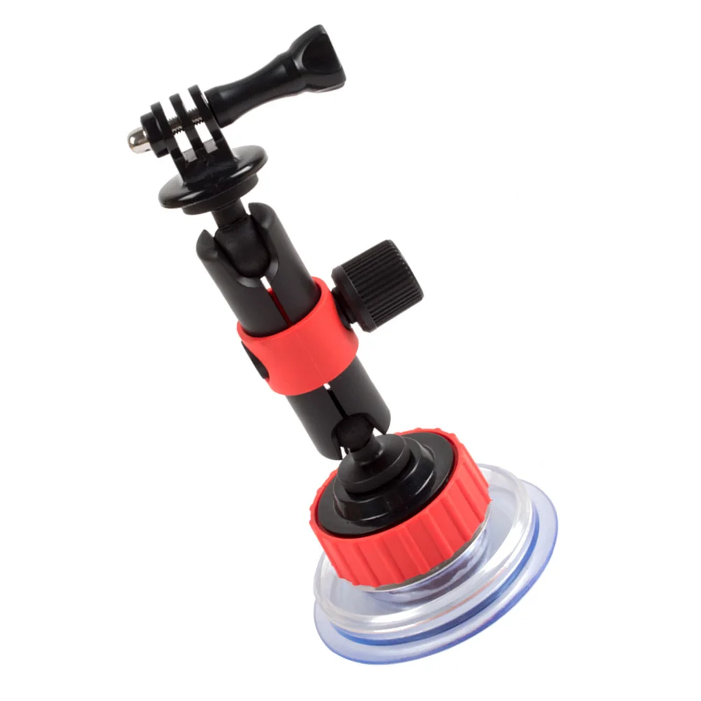 

360 Degrees Mini Suction Cup Mount for Action Camera Adjustable Dual-Jointed Arm Strong Hold for Car Boat Windshield
