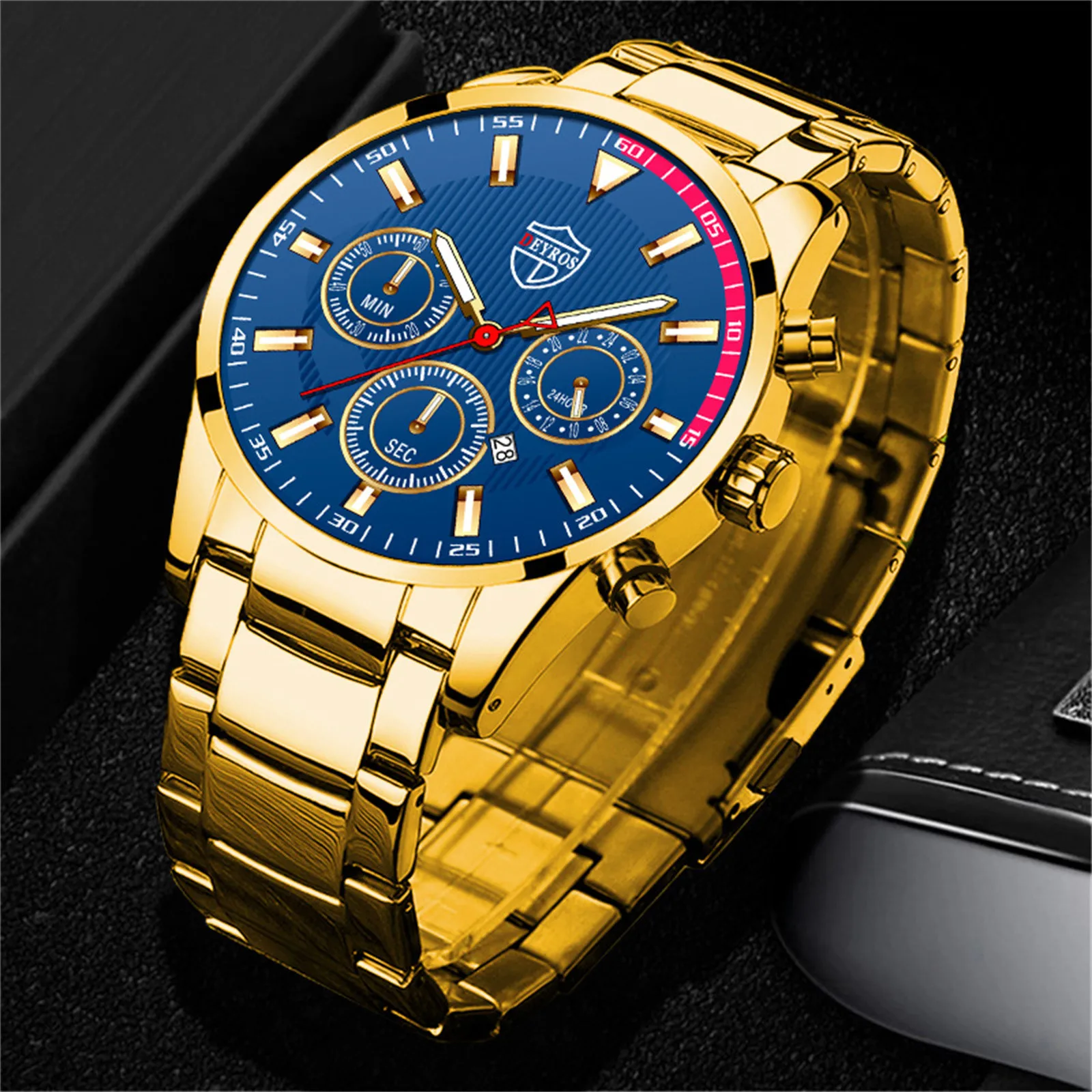 المعتمدة السكك الحديدية رجل عارضة الفولاذ المقاوم للصدأ التناظرية كوارتز ساعة الرجال ساعة اليد تاريخ الأعمال Mtgb1000