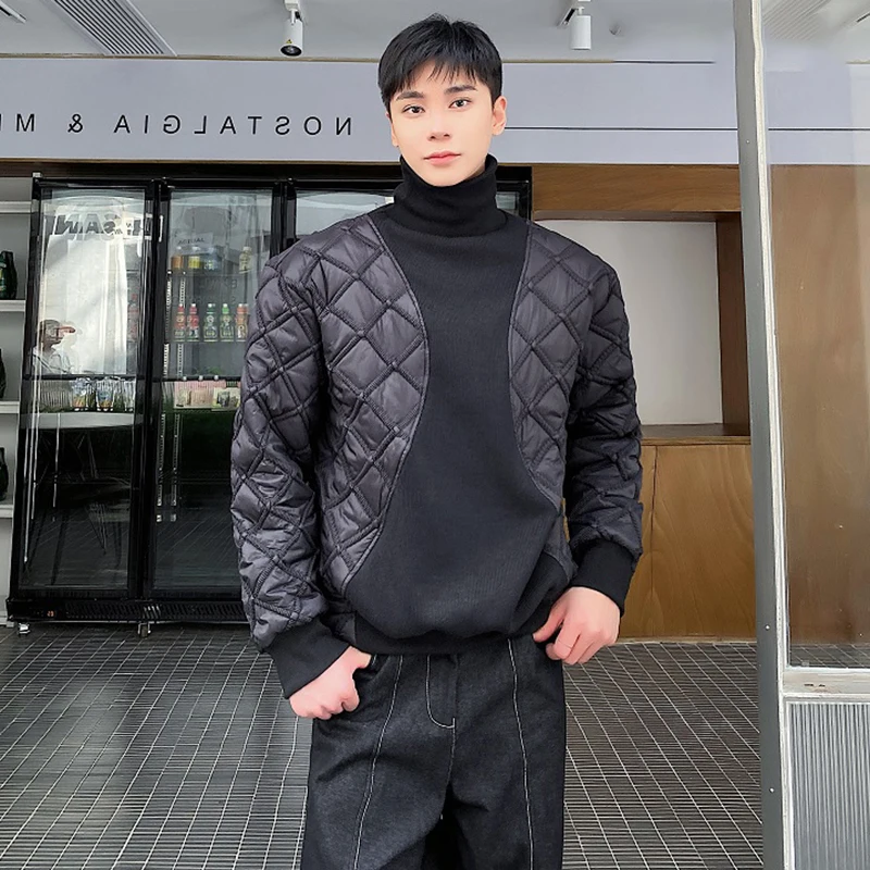 LUZHEN Winter Stylish Original Splicing Pullover Design Padded Elegant Thermal High Quality Street Casual Thickened Tops JY8589