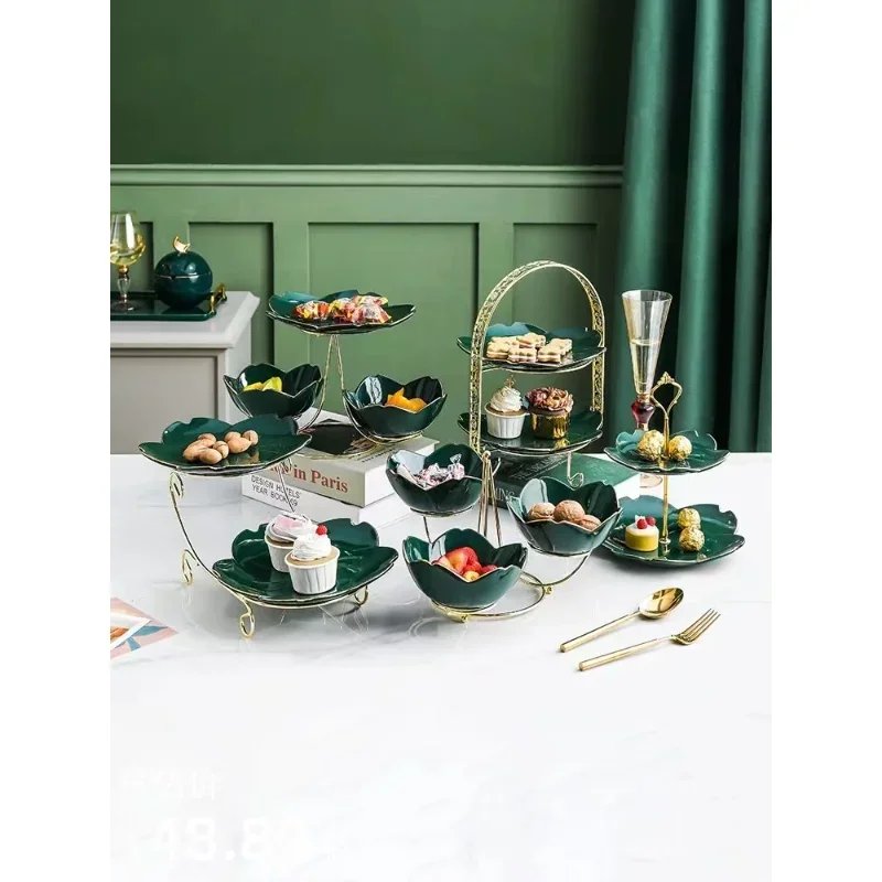 

Nordic Light Luxury Multi-Layer Fruit Plate Afternoon Tea Cake Dim Sum Rack Wedding Event