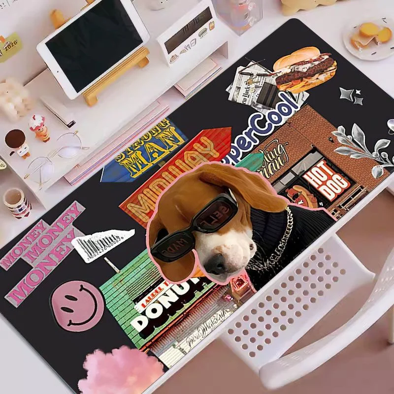 Simpatico cucciolo di gattino Pu Tappetino per mouse in pelle Tappetino per scrivania Tappetino per mouse Tipo di velocità del computer Tappetino per tappetino per tastiera portatile Cartoon