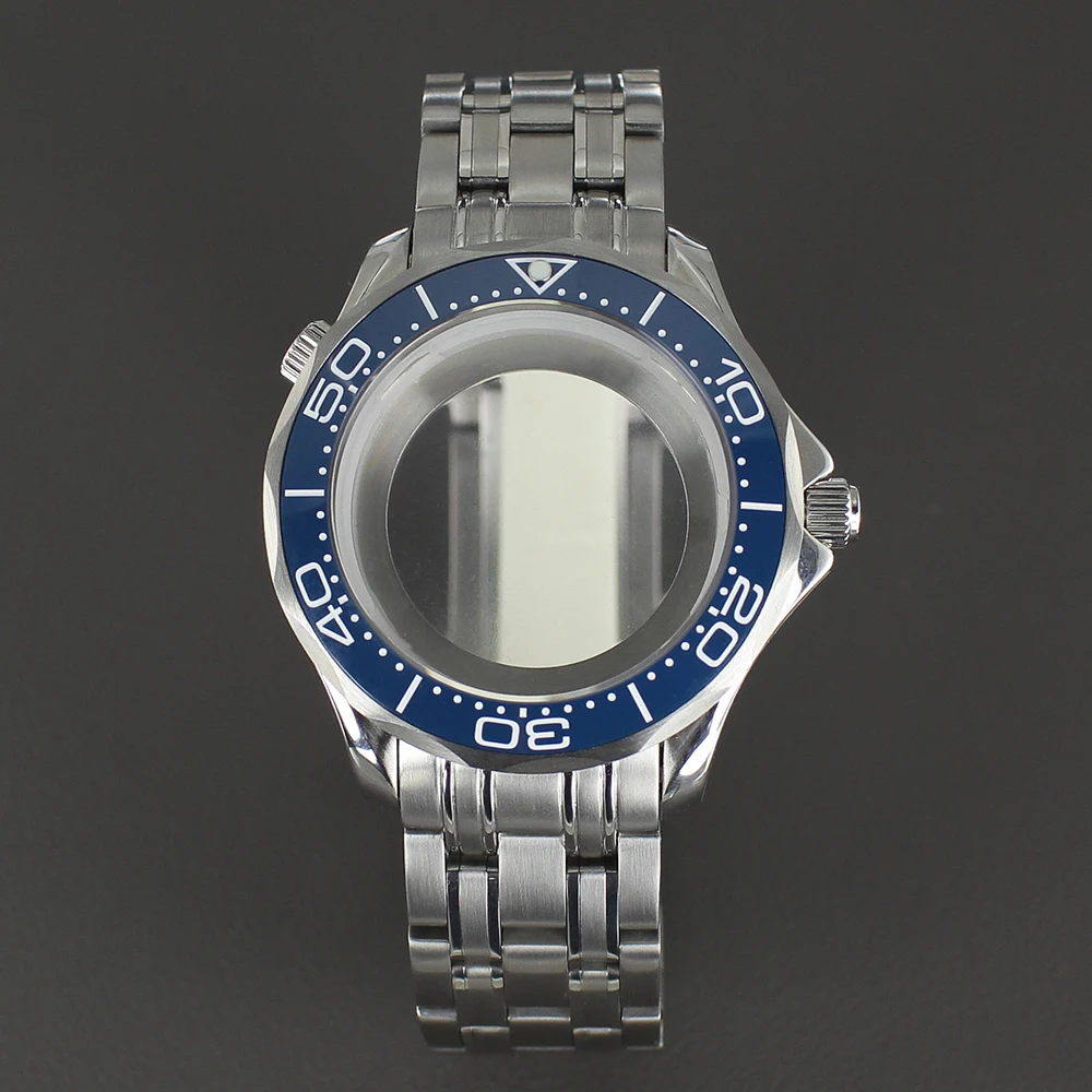 

41mm Men's Waterproof Watch Case Steel Bracelet For Seahorse Case NH35 NH36 NH38 NH70 NH72 Movement 31mm Dial Watch Accessories