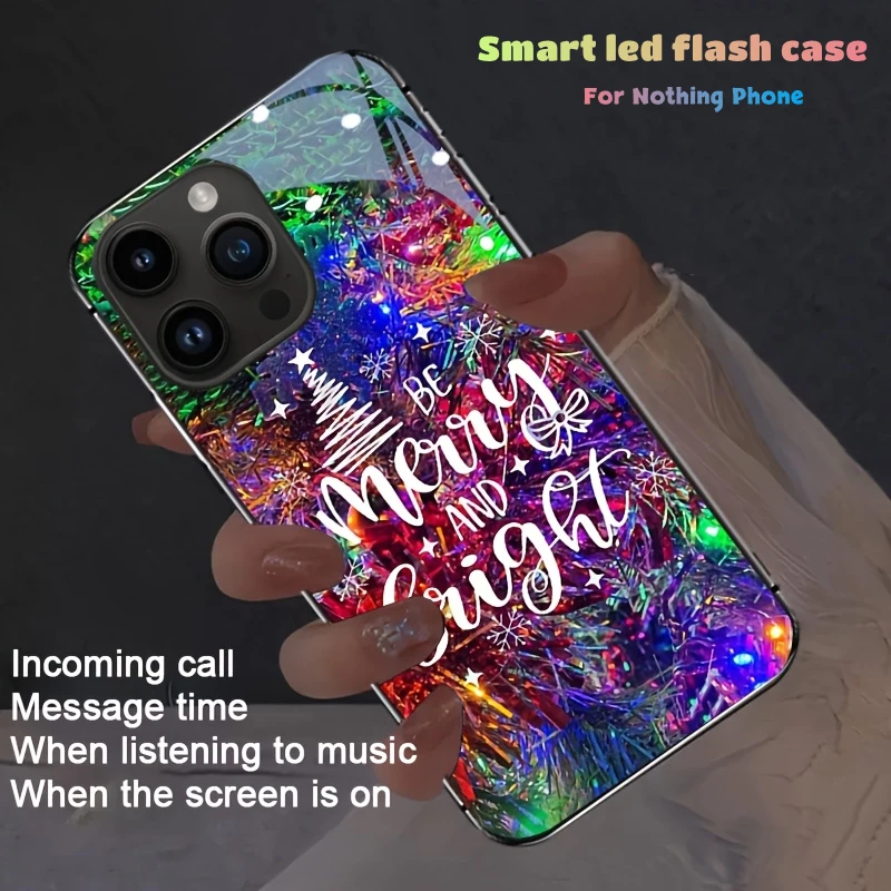 ل لا شيء الهاتف 2 الهاتف 1 غطاء حالة LED مضيئة لطيف 2026 عيد الميلاد فوندا توهج كابا ل لا شيء الهاتف 3a برو الوفير #1