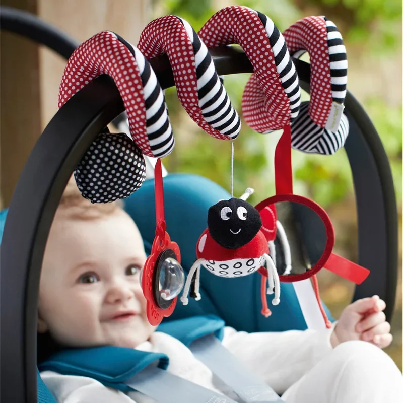 Jouet Spirale Doux pour Bébé de 0 à 12 Mois, Siège de Voiture, Serviette, Nouveau-né