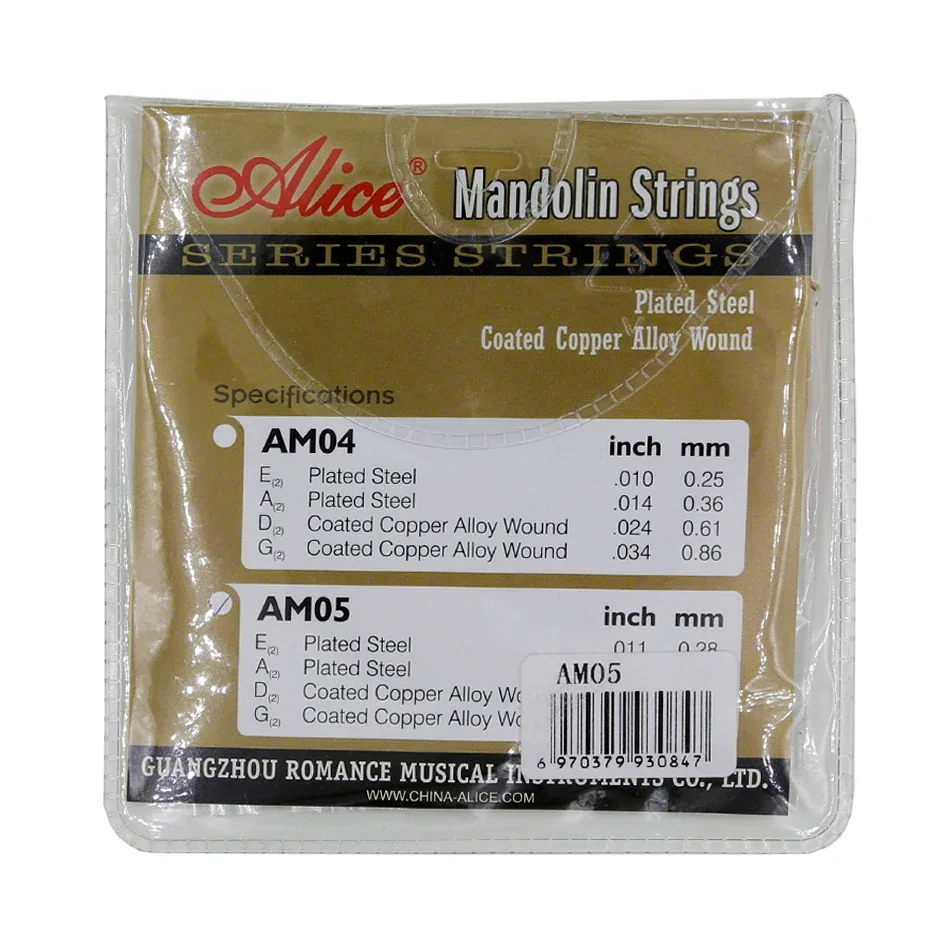 Alice AM05 Mandolin Strings Set 0.011-0.040 Coated Copper Alloy Wound Plated Steel 4 Strings