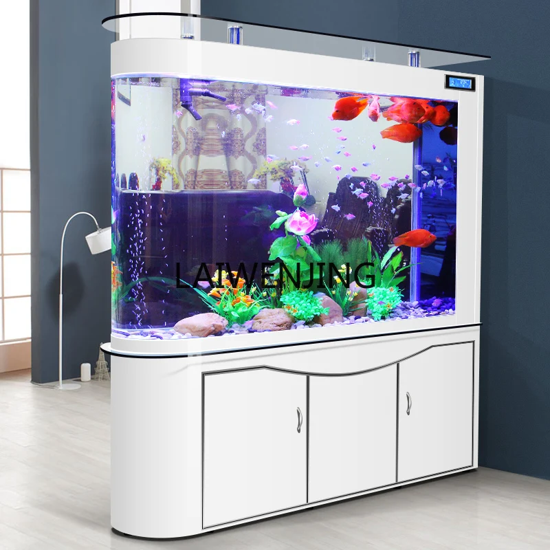 HLZ fish tank aquarium living room ecological glass U-shaped entrance bottom filter intelligent customization