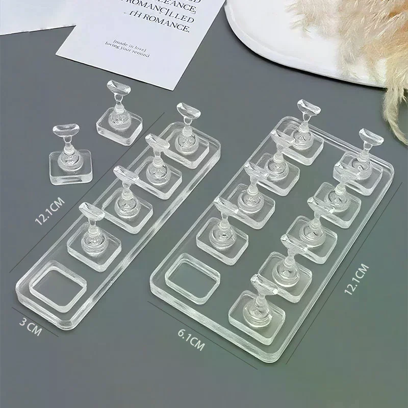 1/5/10 Grid Non-Magnetic Nail Stand Sample Nails Display Nail Polish Holder Nail Tips Reusable
