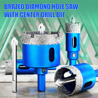 1pcs 18-110MM Diamond Coated Drill Bits Set Ceramic Tile Hole Saw with position drill for Glass Marble Granite Stone Porcelain