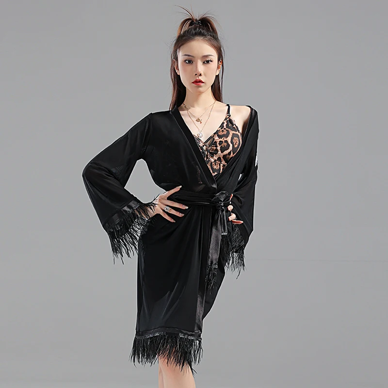 

New National Standard Dance Training Performance Costume Latin Dance Dress Adult Female Mesh Dress Teacher Training Wear VBH231