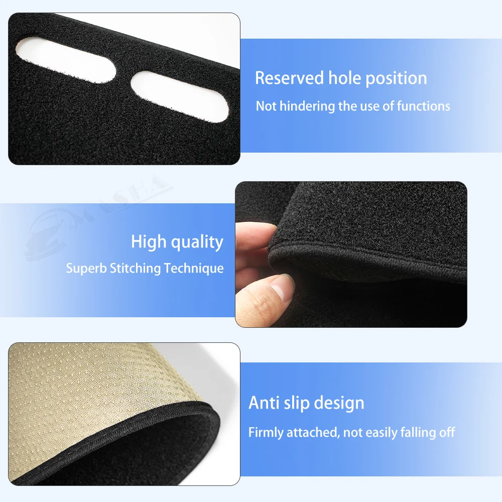

Car Dashboard Cover Mats For Peugeot 3008 5008 GT Hybrid 2016-2023 Avoid Light Pads Anti-UV Case Carpets Protection Accessories
