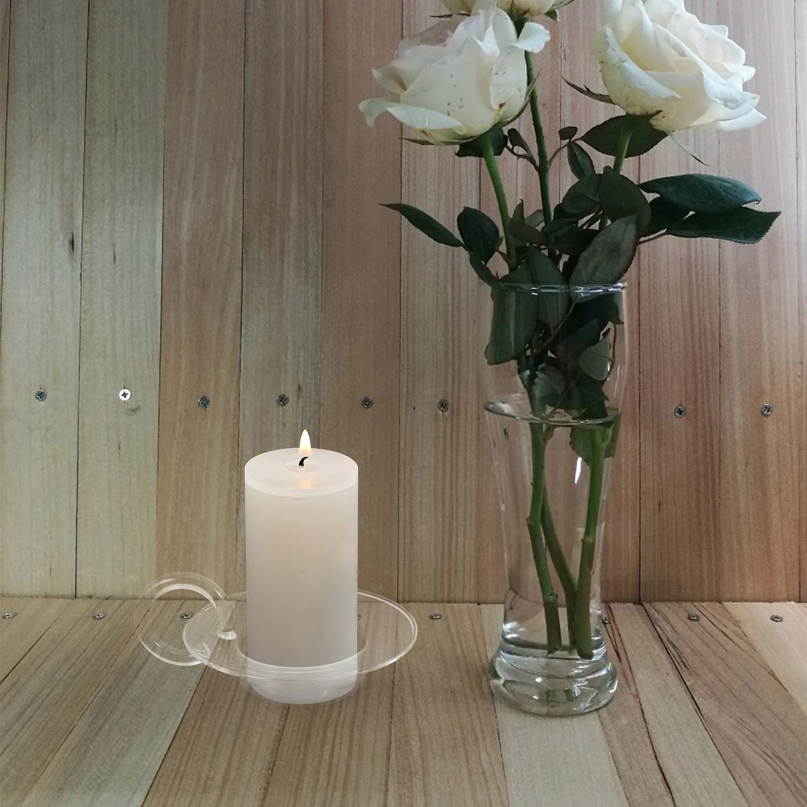 

Glass Holder Vintage Style Rustic Desktop Candlestick for Wedding Party Home Decor Table Centerpiece Warm Romantic