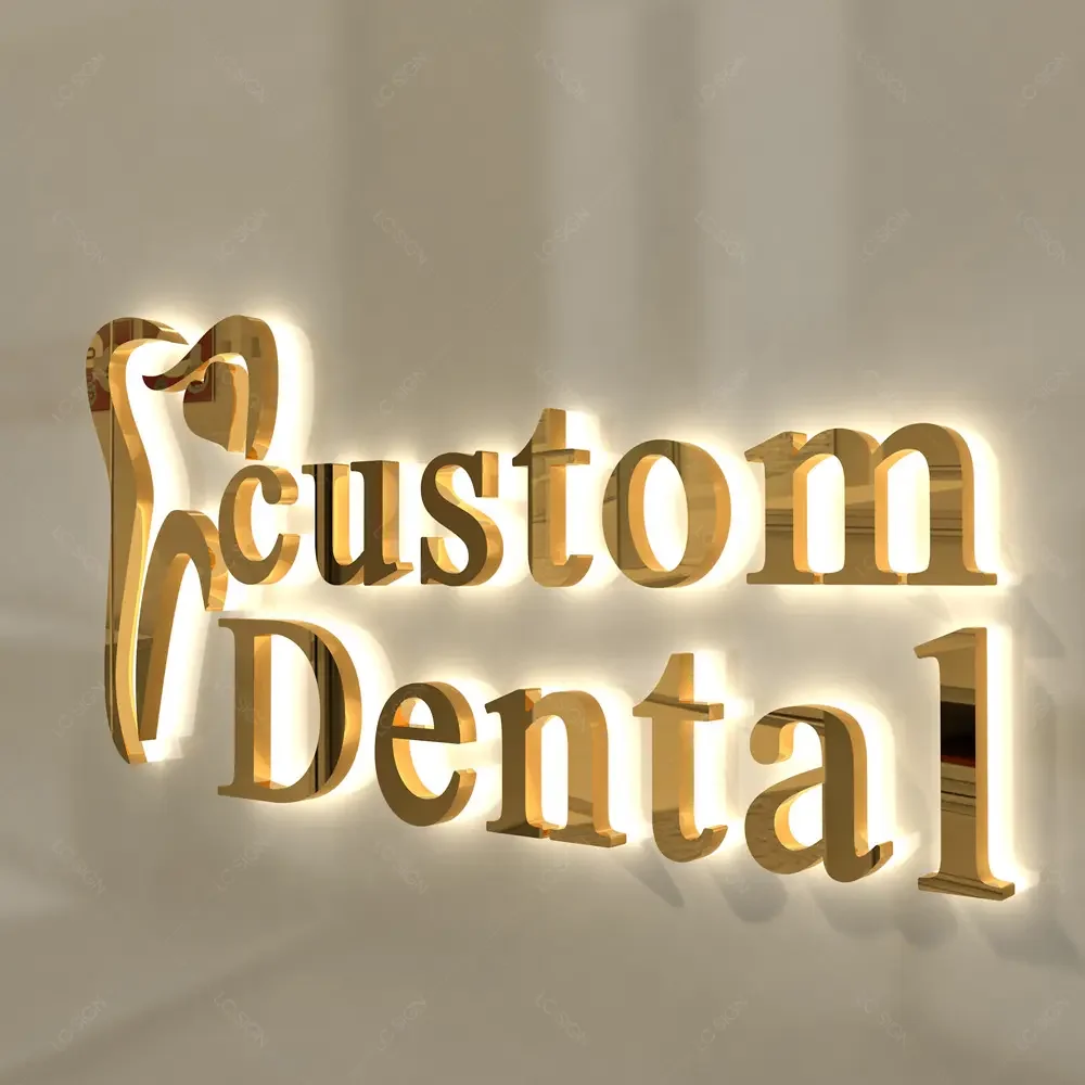 Custom Laser Cutting 3D Letters Business Sign for Company Logo Backlit Signs of Wall Logo Sign