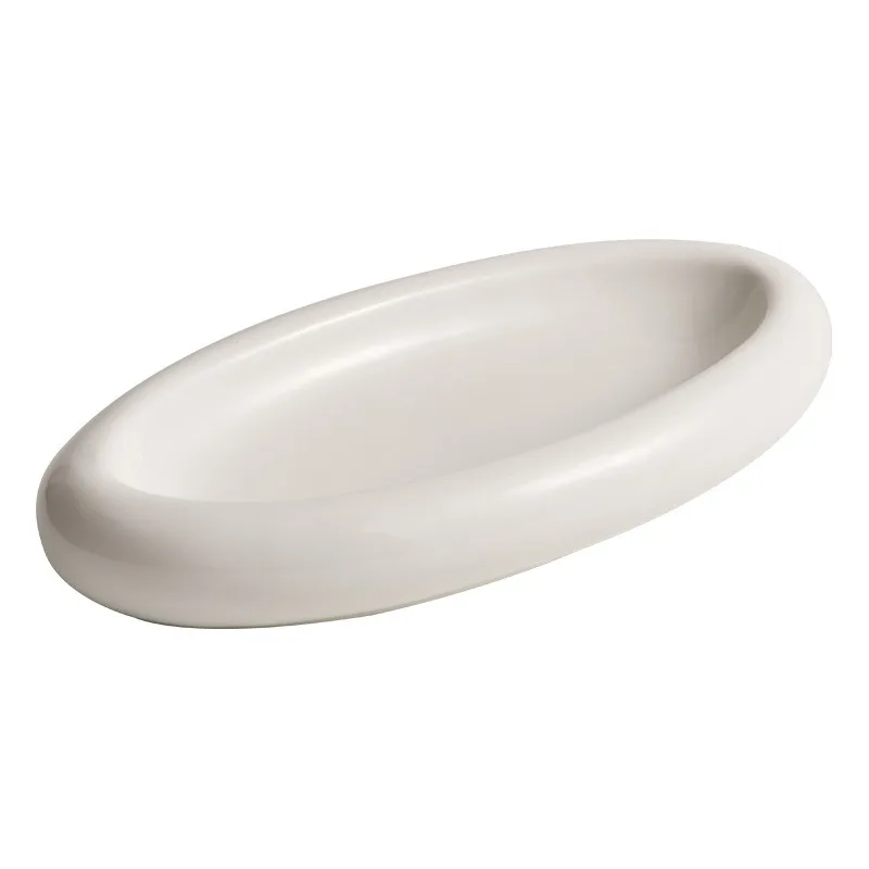 Ceramic plates for household use, high-end hotel tableware, artistic conception display plates, creative double-layer plates