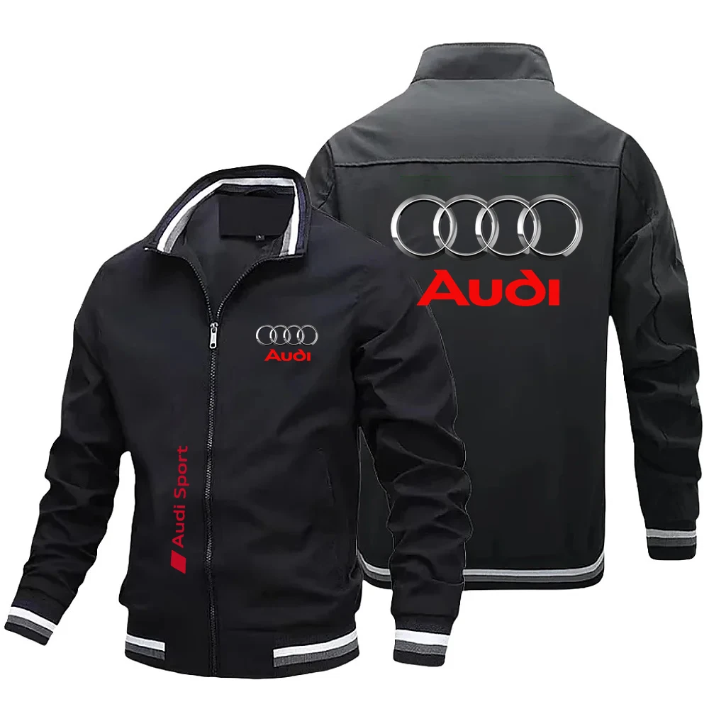 

2026 New Trendy Men's Jacket DAudi Car Logo Motorcycle Jacket Custom Racing Clothe Men Audi Clothing Biker Racing Jacket