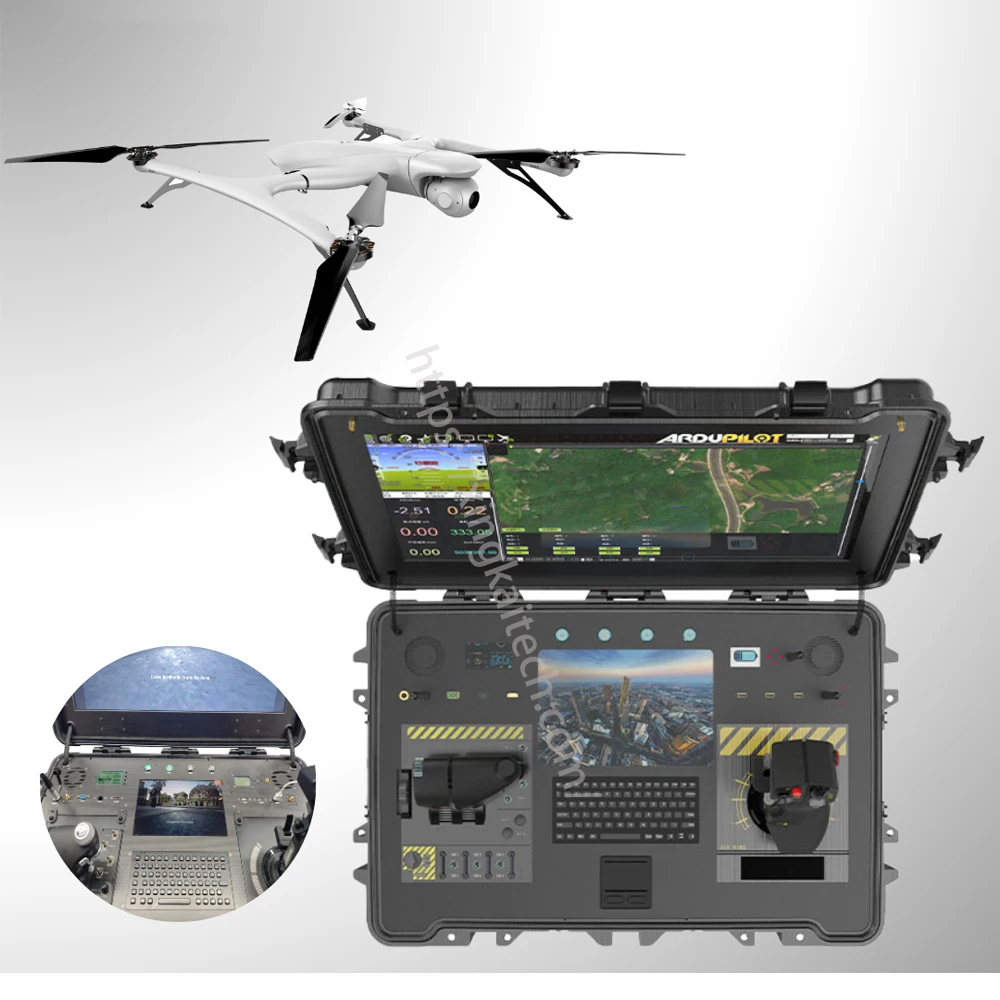 A estação de controle de solo resistente e durável integra tela de exibição HD de grau industrial para controle remoto de carga útil