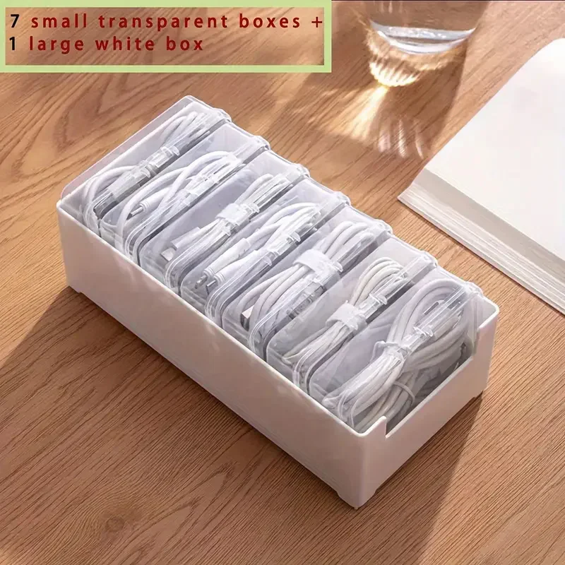 Kabel-Organizer, robuste Kunststoff-Aufbewahrungsbox, täglicher Bürobedarf, verschiedene Ladegurte und mobiles Gerätemanagement