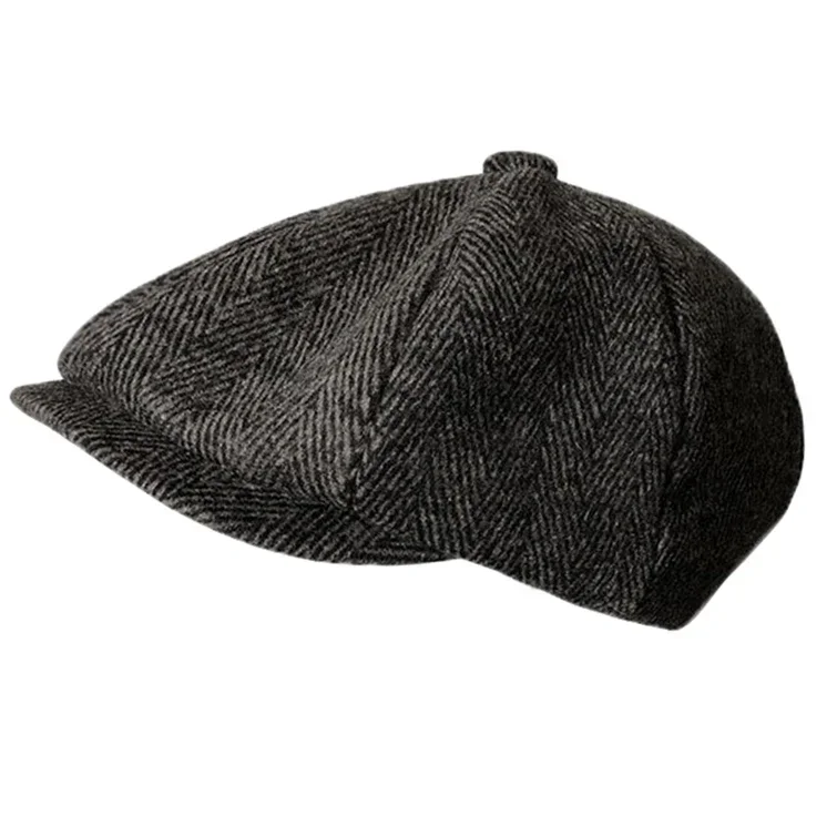 Woollen Herringbone Newsboy Cap Men Women British Gatsby Retro Hat Driver Flat Cap for Male Vintage Beret Hat NC55