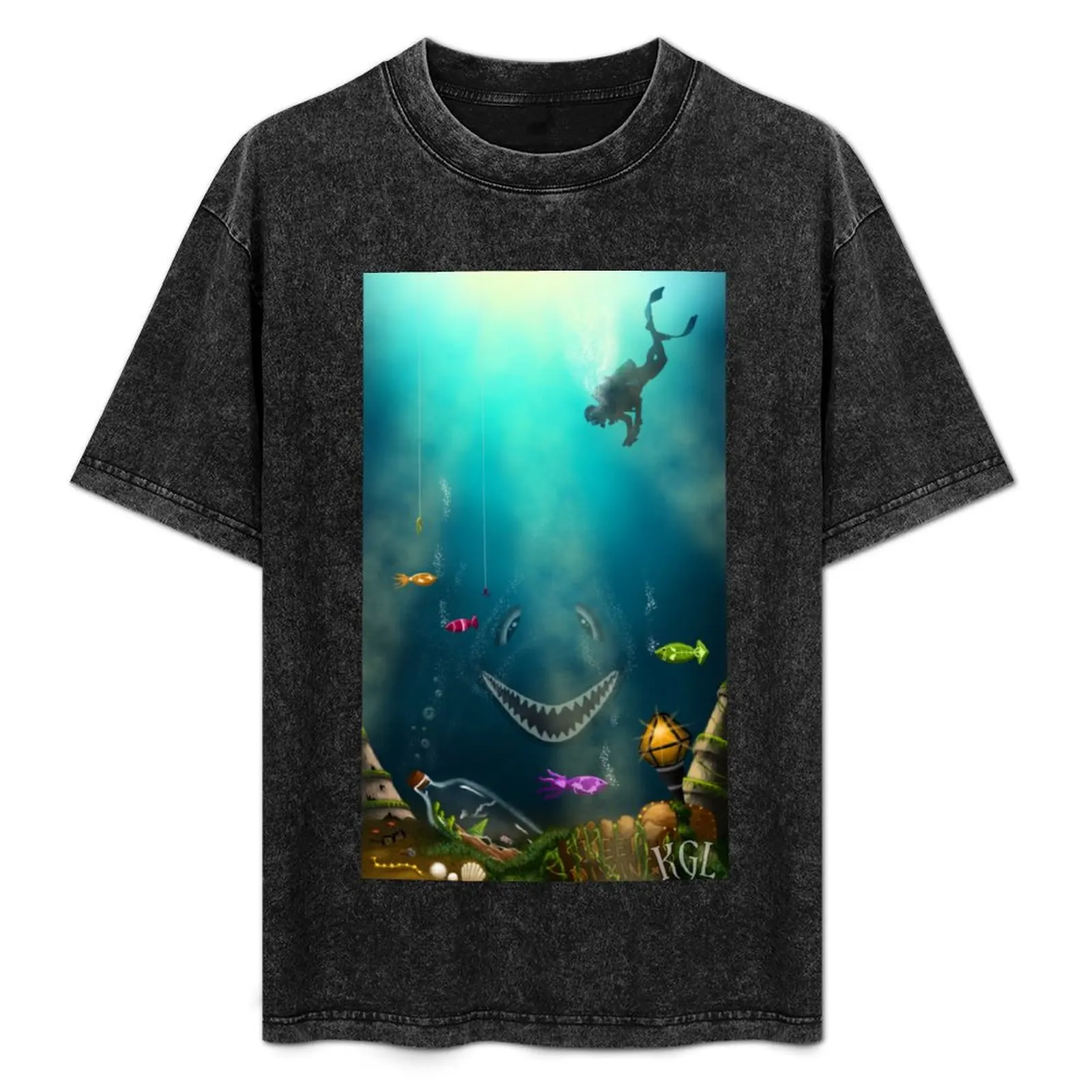 

Deep Diving T-Shirt Plus Size Basic Cotton T-Shirt
