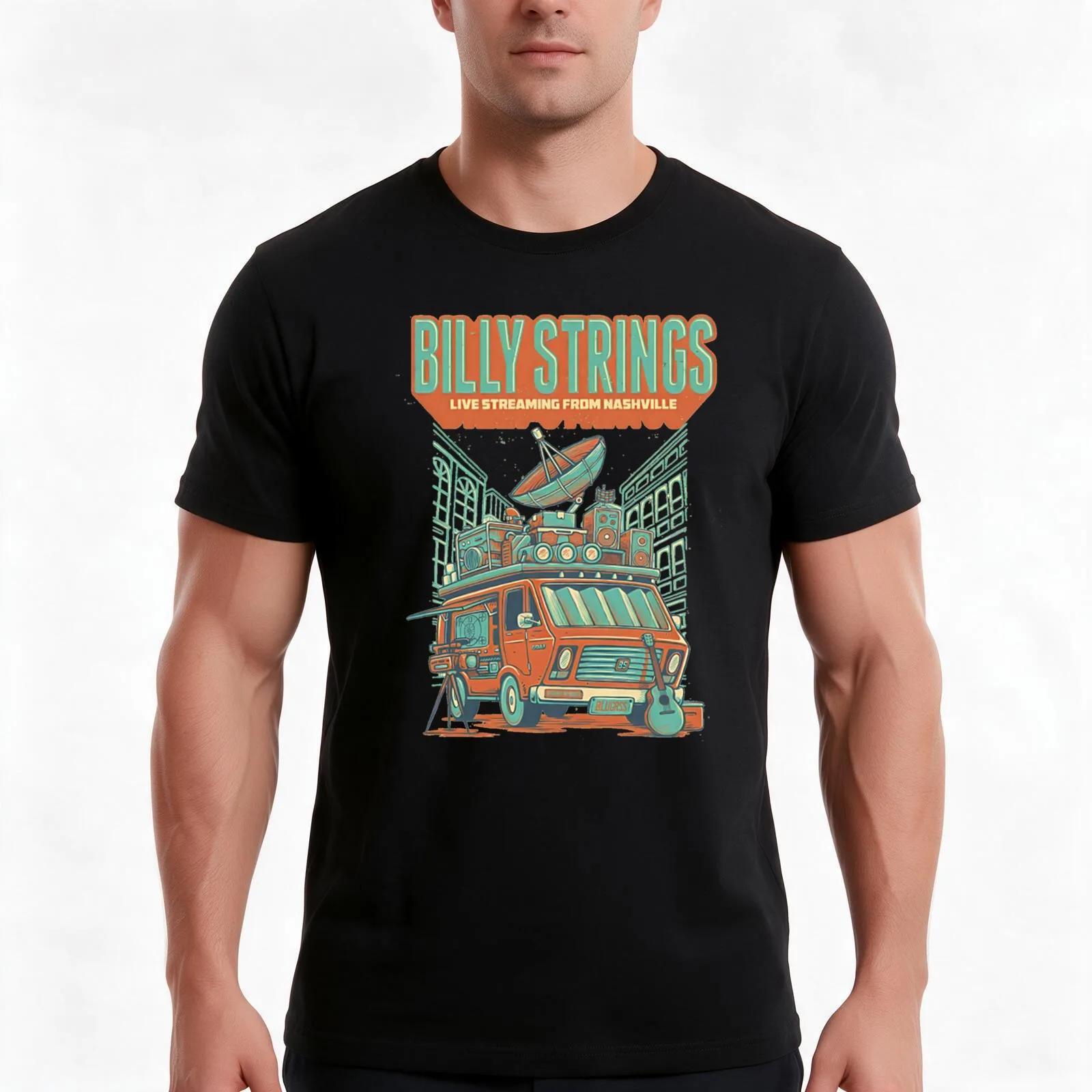 Billy van T-Shirt, Summer Casual Cotton Tee, Oversized Streetwear Tops, Vintage Graphic Print, Loose Fit Short Sleeve