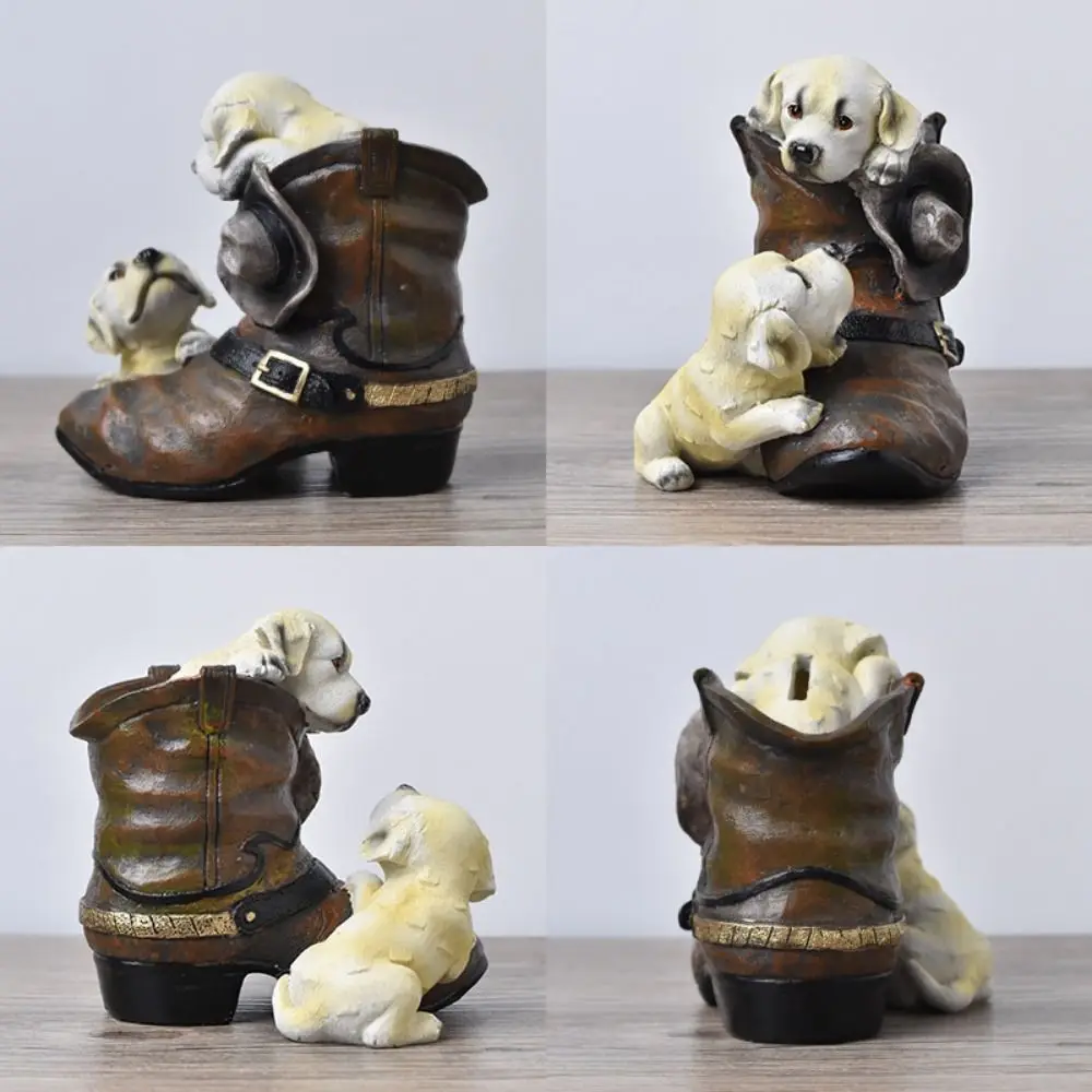 耐久性のある貯金箱犬貯金箱大容量装飾干支犬装飾品漫画開閉可能な漫画貯金箱デスク