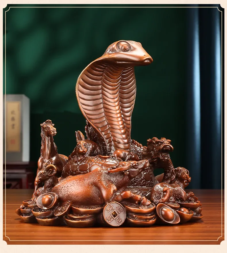 النحاس اثني عشر زودياك الأفعى تمثال الحرف افتتاح الهدايا الأعمال مكتب سطح المكتب غرفة المعيشة رف الكتب ديكور المنزل مصنع outl