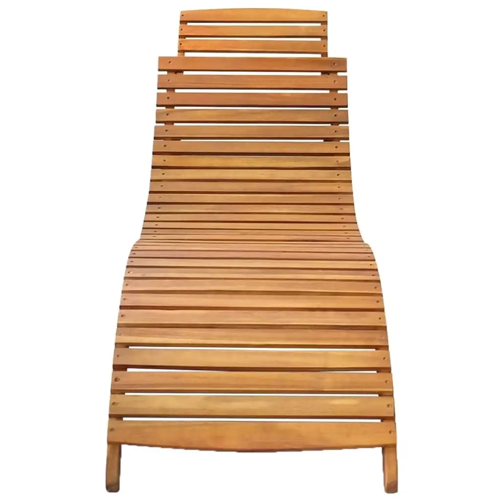 Tumbona de patio de madera de acacia con cojines - Silla de relajación al aire libre