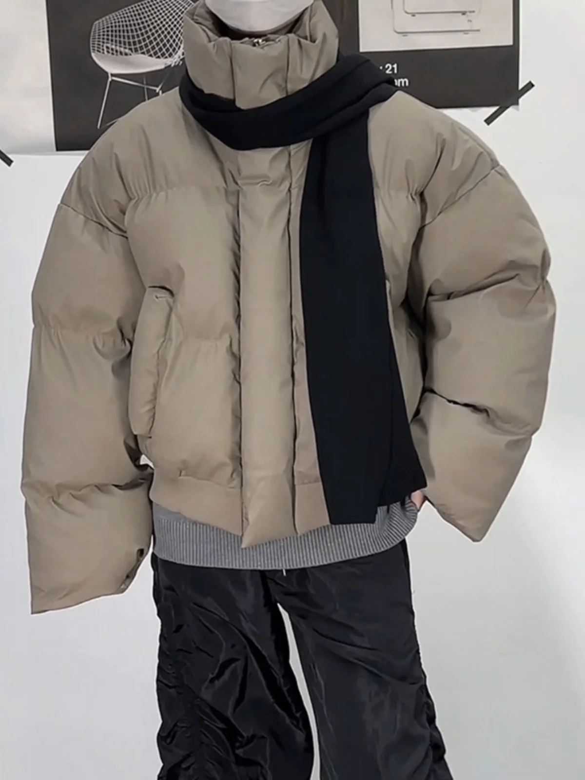 

Американский хлопковый джет из искусственной кожи, мужской зимний трендовый пуховый джет CleanFit, верхняя одежда в стиле ретро, пальто для пары