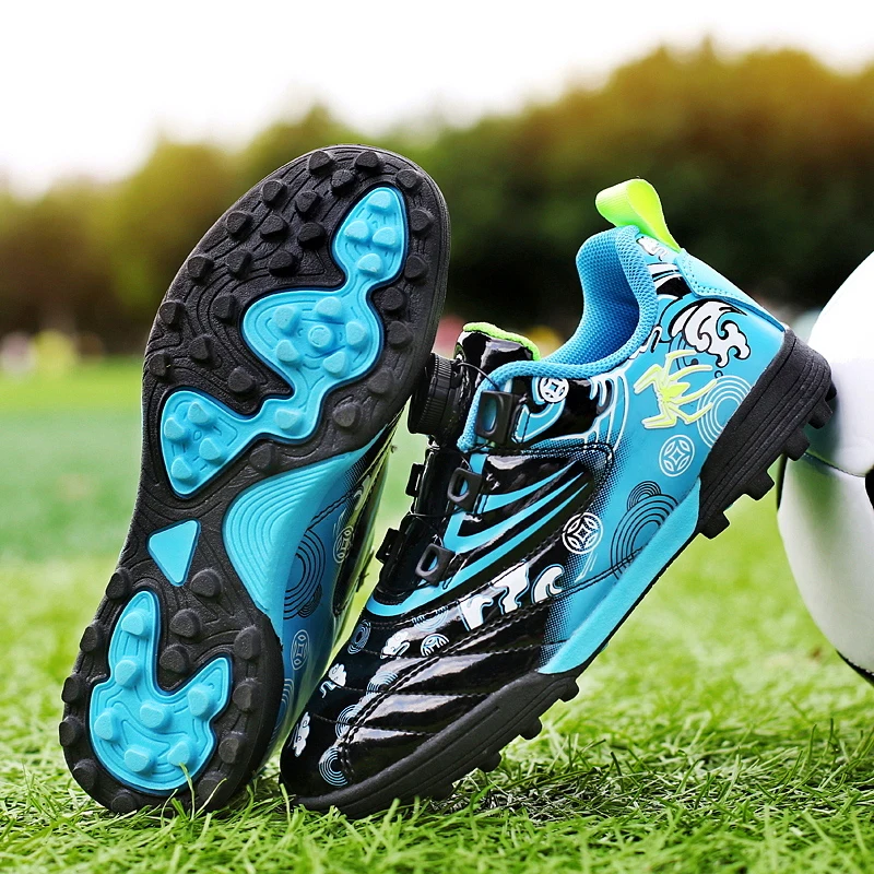 

Children's Soccer Shoes Kids Sneakers Non-slip Boys Girls Football Shoes Lace-up Soccer Outdoor Trainers TF Leather Futsal Shoes