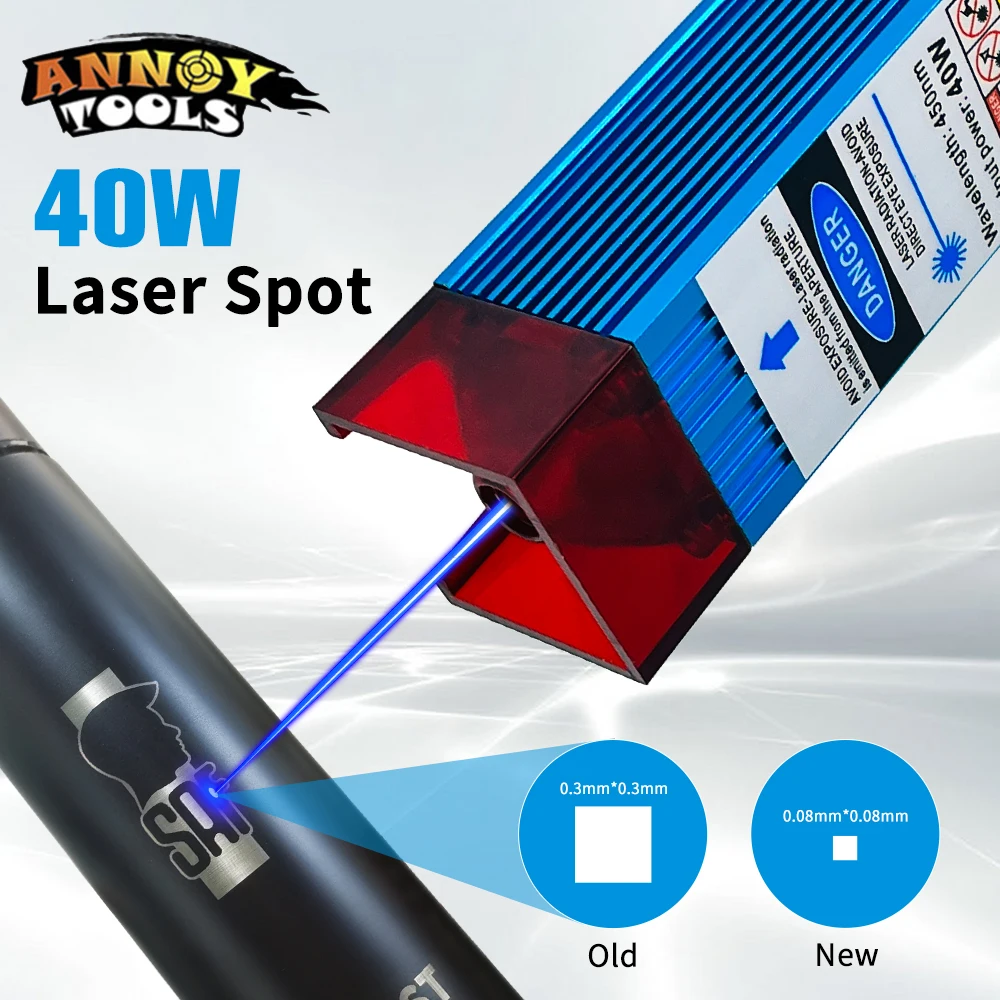 CNC Engraving Machine Laser Head 40W Blue Light Laser Module for Cutting Plywood and Metal Engraving