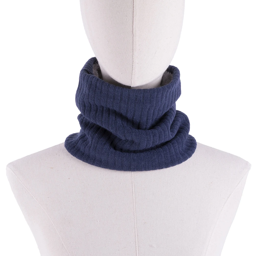 

Fleece Scarf Cover Knit Men's Circle Knitting Neck Warmers for Women Knitted Collar