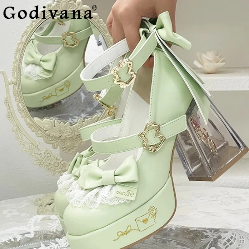 

Оригинальный дизайн, туфли Лолиты на высоком каблуке, женские милые туфли с круглой головкой и толстой подошвой, женские универсальные элегантные туфли-лодочки Мэри Джейн