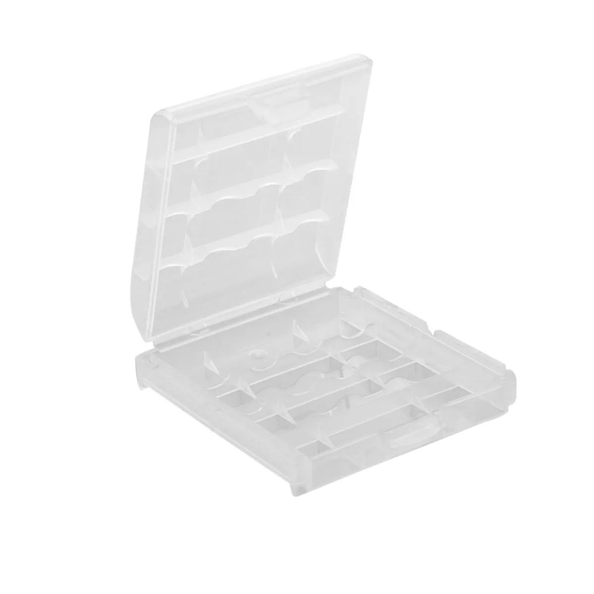 5Pcs Compact Battery Storage Box Transparent Hard Plastic Case for Aa Aaa Batteries Portable Lightweight Electronic Organizer