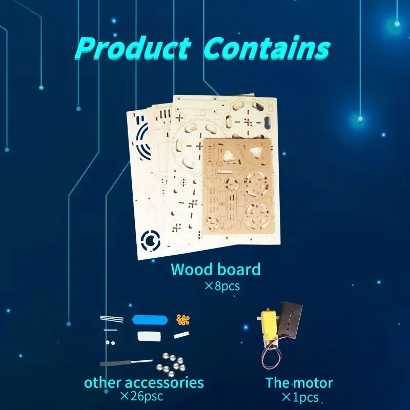 DIY 수제 전기 3D 나무 구슬 런 퍼즐 모델 키트 배터리 없음 두뇌 자극 크리스마스 선물 교육용 장난감 어린이 성인용