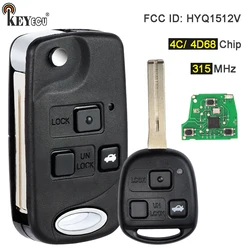 KEYECU 315MHz 4C / 4 d68 Chip HYQ1512V aggiornato Flip Remote Key Fob per Lexus ES300 ES330 GS300 GS430 IS300 LS400 LS430 SC430