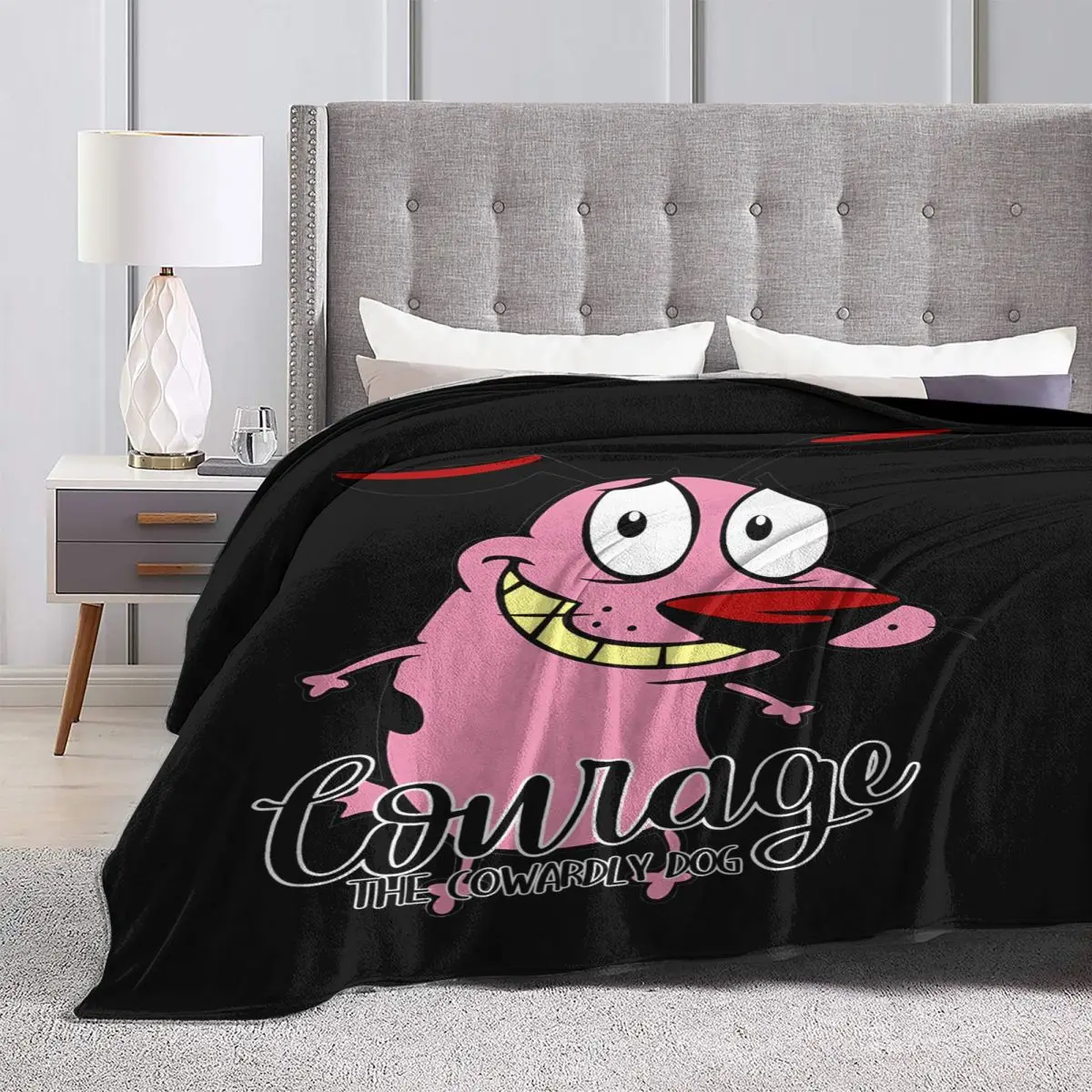 Lion Cowardly Dog Courage The Cartoon Ultra-Soft Micro Fleece Blanket Plush