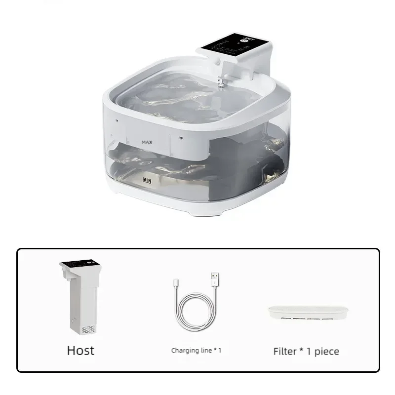 DownyPaws 2.5L Automatic Stainless Steel Cat Water Fountain 4000mAh Wireless Pet Drinker Battery & Sensor 2 in 1 Dispenser