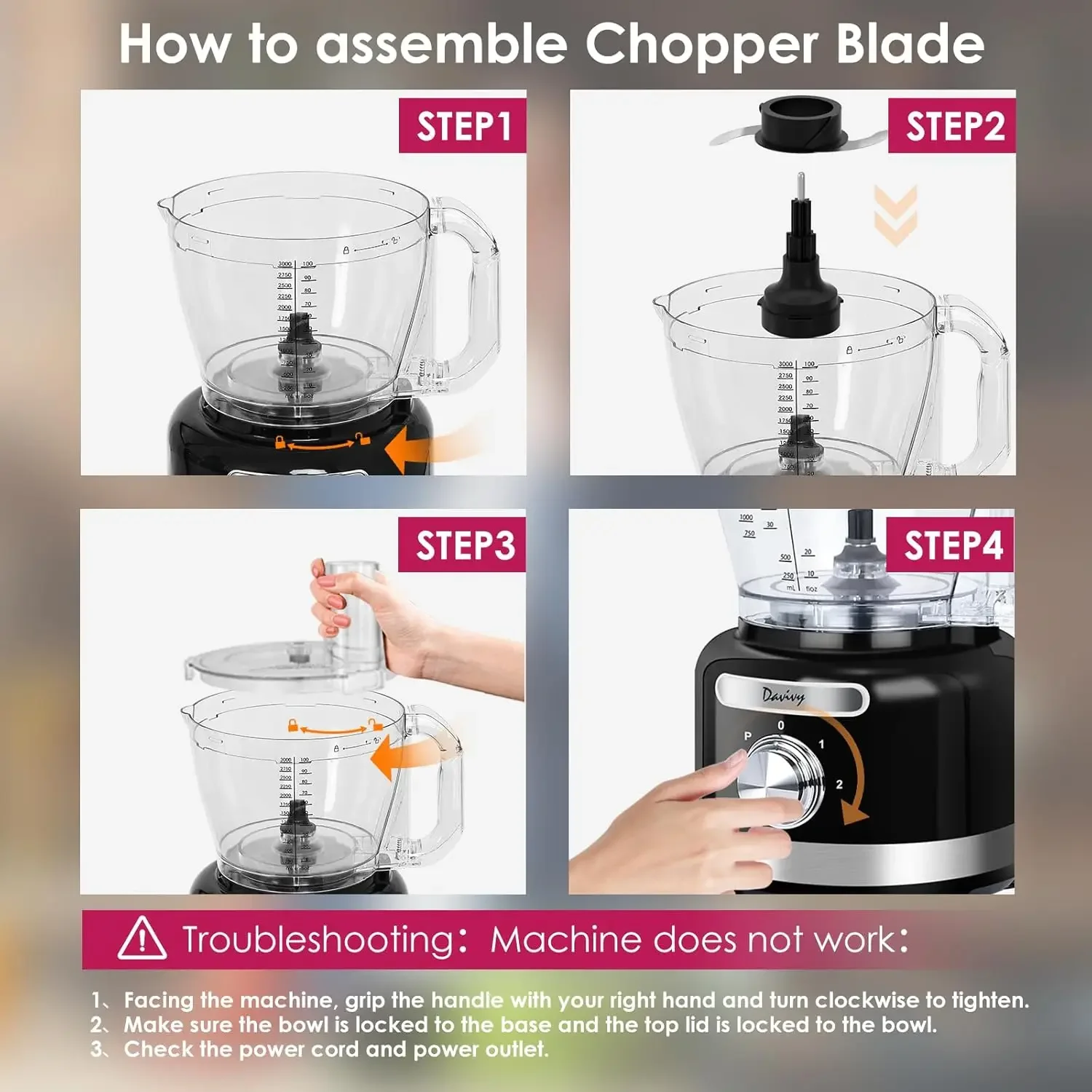 Food Processor Blender Combo,11-in-1 Multifunction 3.8L Food Chopper 7 CUP(60 oz) Blender 1 CUP(8.5 oz) Wet Grinde