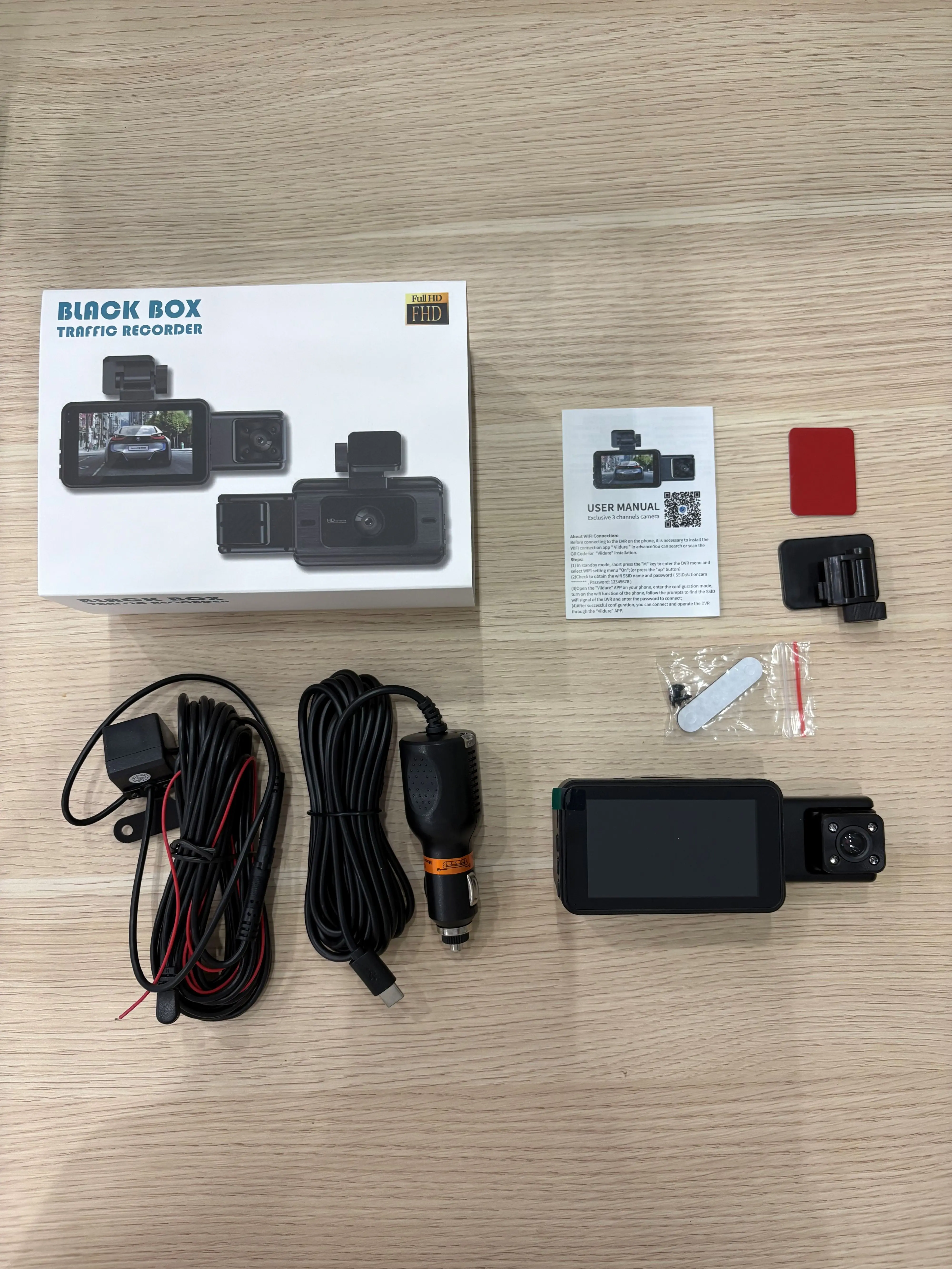 Novo produto Dashcam com tela IPS de 3 polegadas com lente grande angular de 360 graus de visão noturna dianteira e traseira do carro 3.0 na esquerda e direita